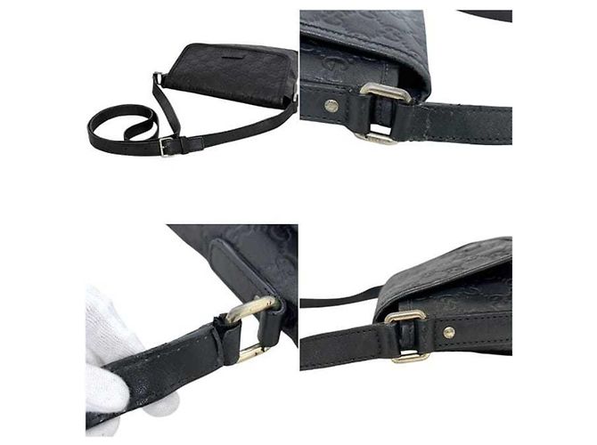 Borsa a tracolla Gucci in pelle nera Nero - vista 8