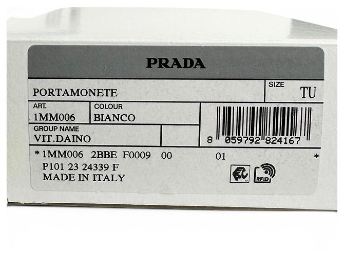 Monedero Prada Vitello Daino Blanco - vista 13