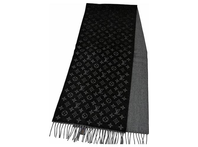 Louis Vuitton Monogram Gradient Kaschmir-Wollestola Schwarz - Ansicht 3