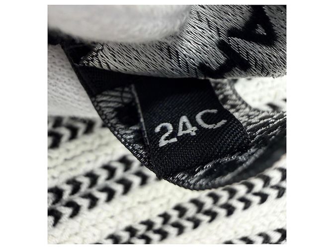Calentadores de punto Chanel 24C Coco Mark Logo Negro Blanco - vista 6