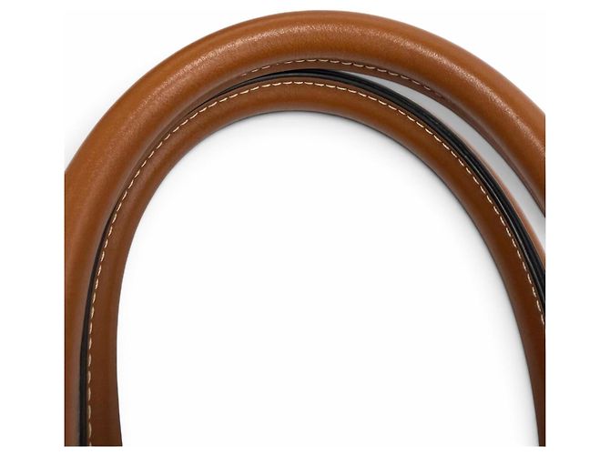 Céline Celine Triomphe Mini Vertical Cabas Schultertasche aus beschichtetem Canvas und Leder Braun Roh - Ansicht 9