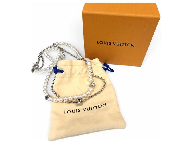 Collar Pearl Fusion Louis Vuitton Plata Blanco - vista 2