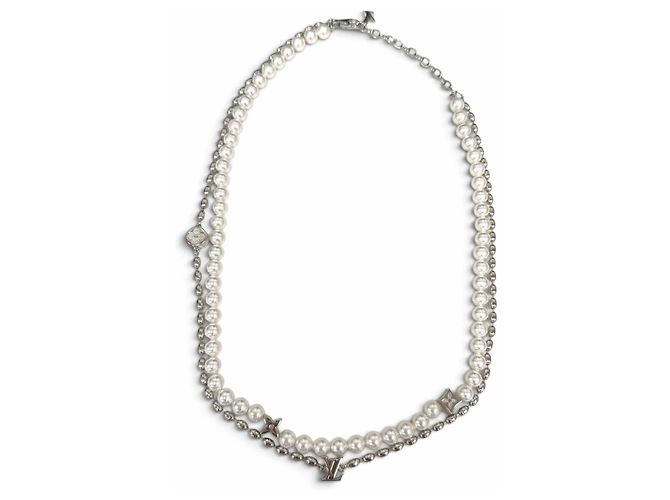 Collar Pearl Fusion Louis Vuitton Plata Blanco - vista 4