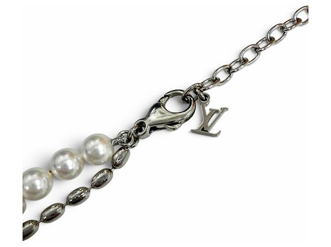 Collar Pearl Fusion Louis Vuitton Plata Blanco - vista 5