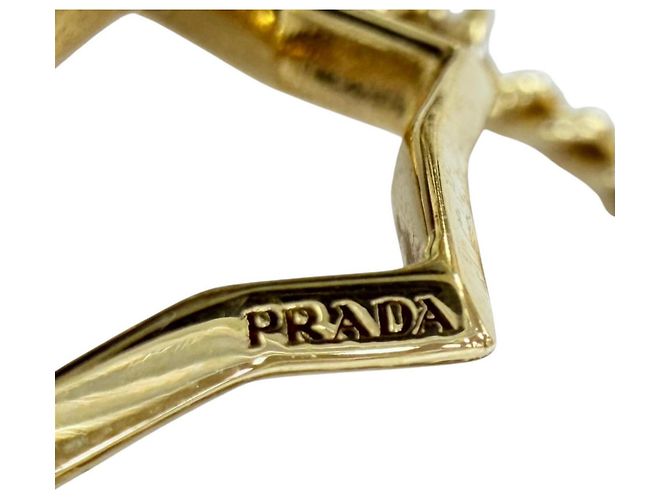 Anello a catena con stella in metallo e ottone Prada D'oro - vista 5