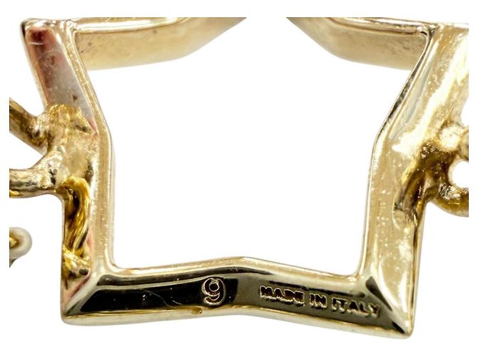 Anello a catena con stella in metallo e ottone Prada D'oro - vista 6