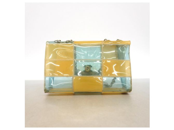Borsa a tracolla Chanel in vinile beige - vista 9