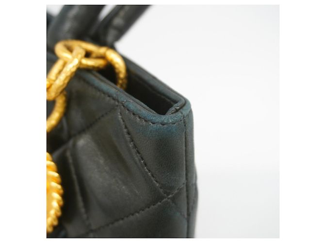 Borsa Tote Chanel in pelle d'agnello nera Nero - vista 7