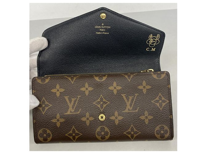 Louis Vuitton Monogram Giant Reverse Portefeuille Sarah Long Wallet Castaño - vista 11
