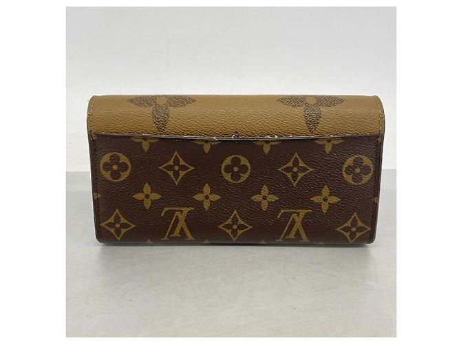 Louis Vuitton Monogram Giant Reverse Portefeuille Sarah Long Wallet Castaño - vista 12