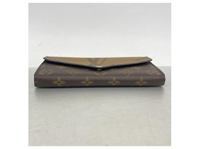 Louis Vuitton Monogram Giant Reverse Portefeuille Sarah Long Wallet Castaño - vista 2