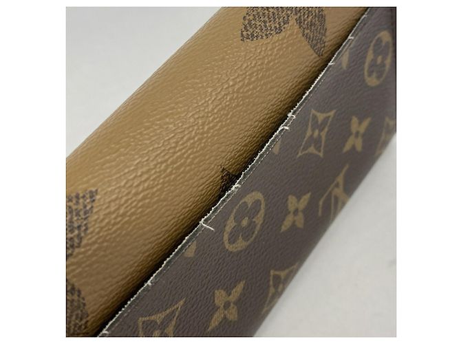 Louis Vuitton Monogram Giant Reverse Portefeuille Sarah Long Wallet Castaño - vista 7