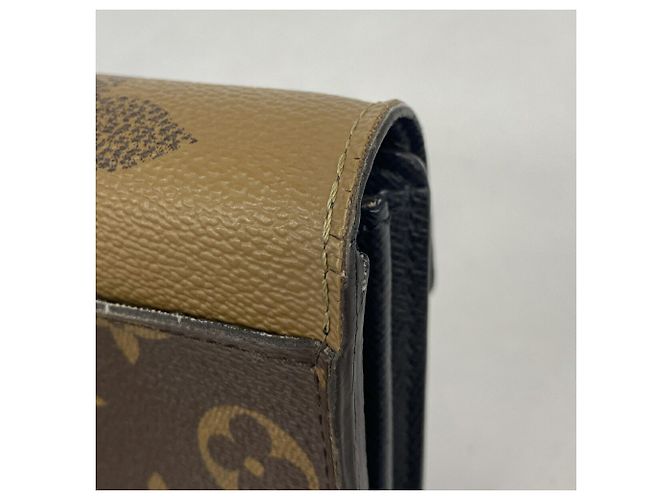 Louis Vuitton Monogram Giant Reverse Portefeuille Sarah Long Wallet Castaño - vista 8