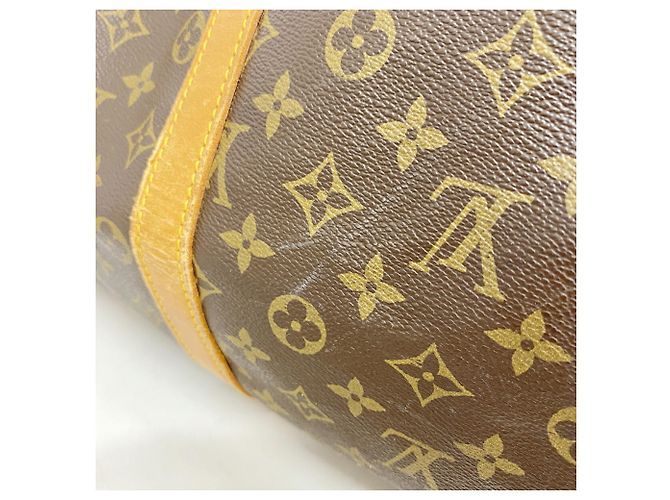 Louis Vuitton Boston Monogram Keepall Bandoulière 55 Castaño - vista 10