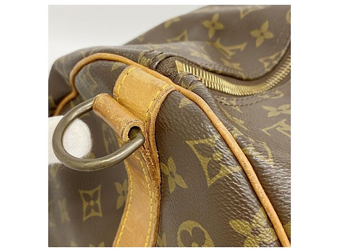 Louis Vuitton Boston Monogram Keepall Bandoulière 55 Castaño - vista 12