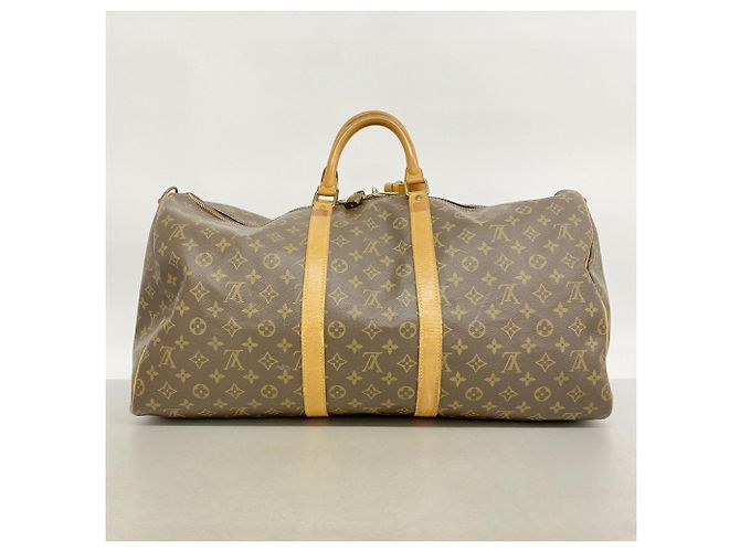 Louis Vuitton Boston Monogram Keepall Bandoulière 55 Castaño - vista 19