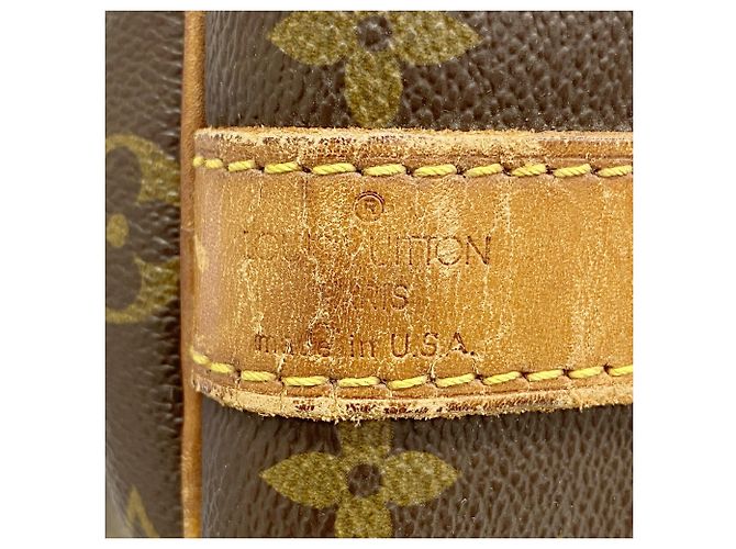 Louis Vuitton Boston Monogram Keepall Bandoulière 55 Castaño - vista 5