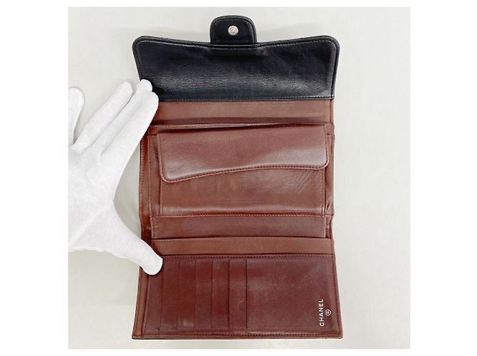 Cartera larga tri-fold Chanel negra Negro - vista 3