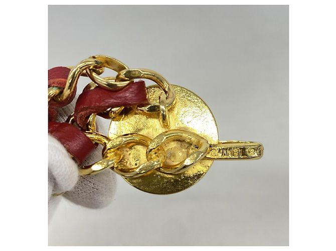 Cinturón de cadena de metal Chanel Roja Dorado - vista 4