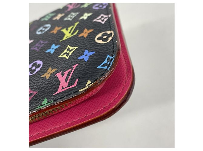 Louis Vuitton Monogram Multicolor Portefeuille Insolite Long Wallet Nero Rosso - vista 6