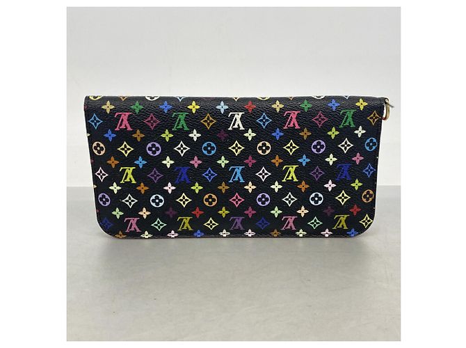 Louis Vuitton Monogram Multicolor Portefeuille Insolite Long Wallet Nero Rosso - vista 9