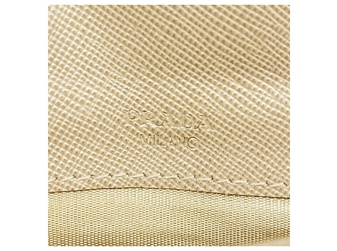Portafoglio lungo Prada in pelle beige - vista 4
