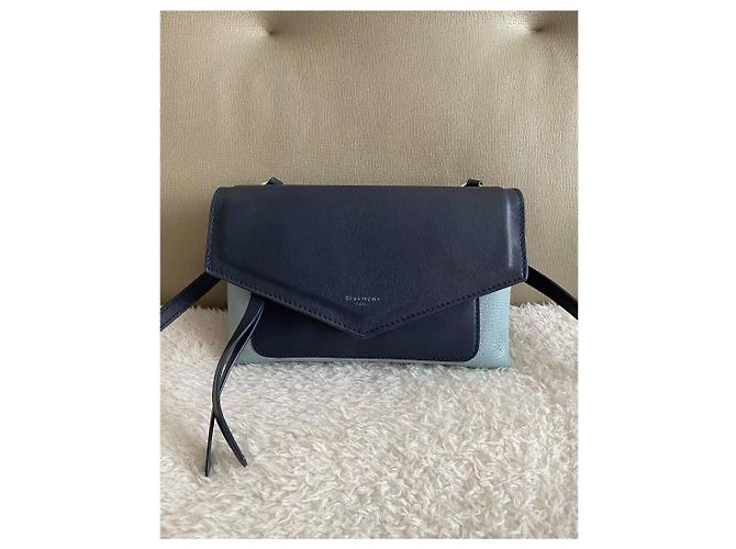 Givenchy Bicolor Navy and Light Blue Leather Shoulder Bag Dark blue - view 14