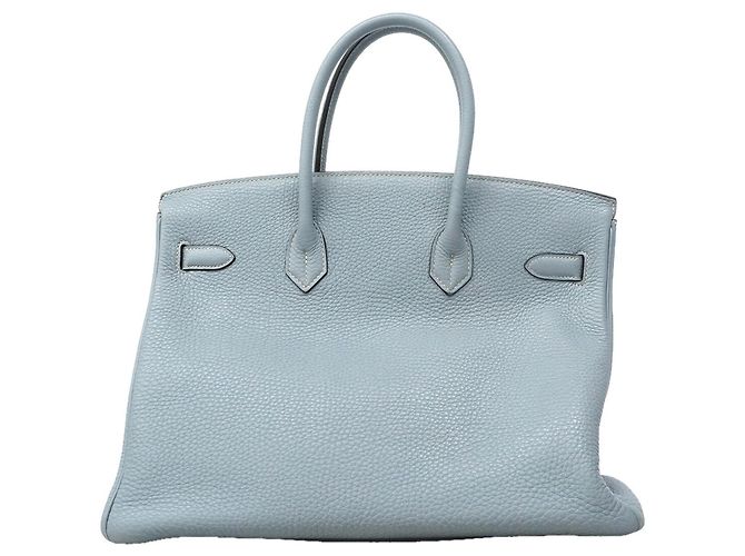 Hermès Borsa a mano Hermes Birkin 35 in pelle Togo Blu - vista 12