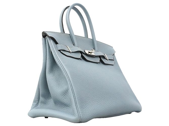Hermès Borsa a mano Hermes Birkin 35 in pelle Togo Blu - vista 2