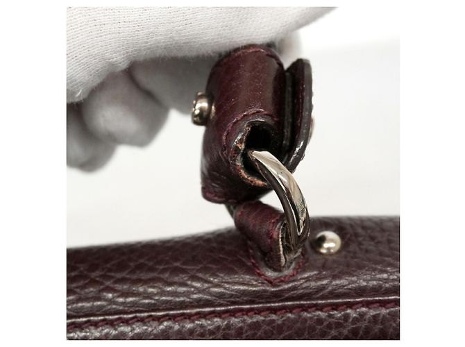 Borsa in pelle Gancini Salvatore Ferragamo Marrone - vista 12