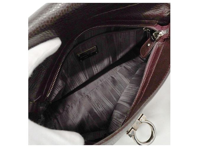 Borsa in pelle Gancini Salvatore Ferragamo Marrone - vista 4