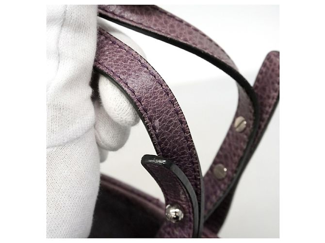 Bolsa de ombro Chanel em couro de bezerro roxo - vista 8