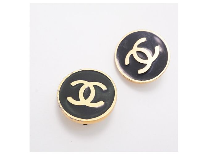 Orecchini a clip Chanel in oro e nero D'oro - vista 2