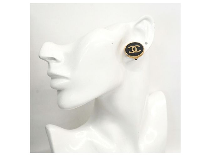 Orecchini a clip Chanel in oro e nero D'oro - vista 5