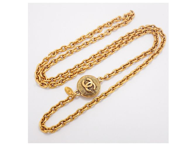 Collier Chanel Coco Mark Circle Doré - vue 3