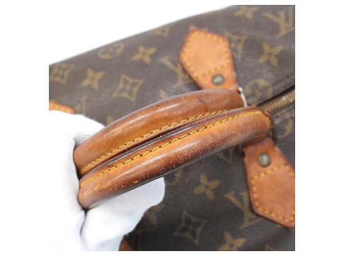 Bolso Louis Vuitton Monogram Speedy 35 Castaño - vista 9