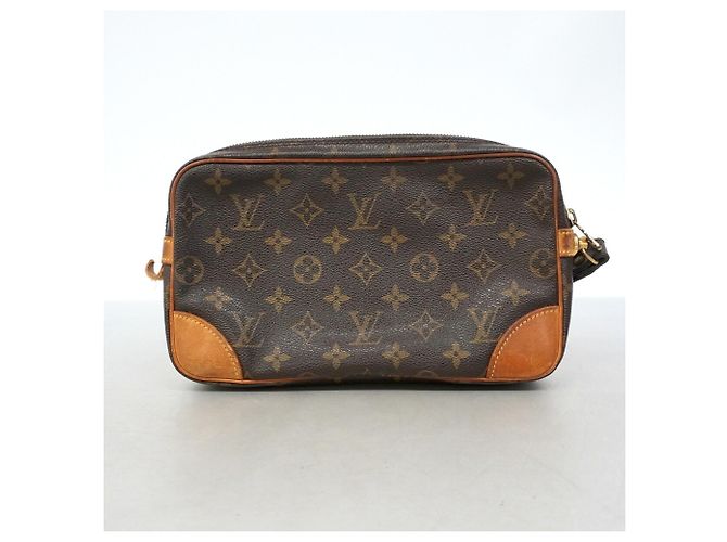 Sac pochette Louis Vuitton Monogram Marly Dragonne GM Marron - vue 9