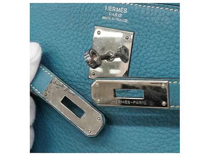 Hermès Borsa Hermes Kelly 32 in Blue Jean - vista 15