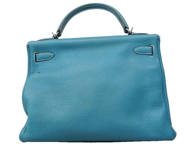 Hermès Borsa Hermes Kelly 32 in Blue Jean - vista 18