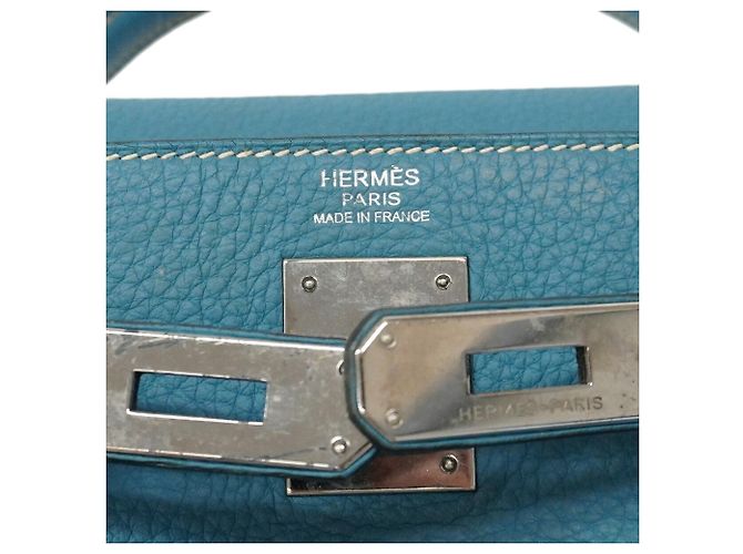 Hermès Borsa Hermes Kelly 32 in Blue Jean - vista 5