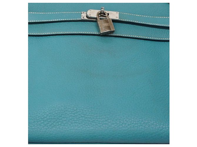 Hermès Borsa Hermes Kelly 32 in Blue Jean - vista 8