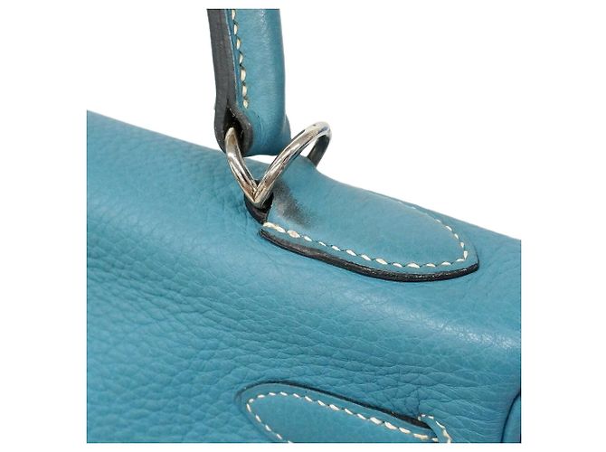 Hermès Borsa Hermes Kelly 32 in Blue Jean - vista 9