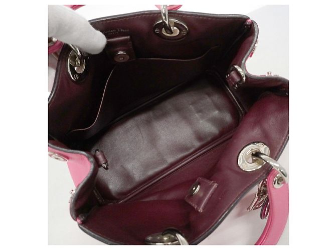 Borsa in pelle Christian Dior Diorissimo Rosa - vista 4