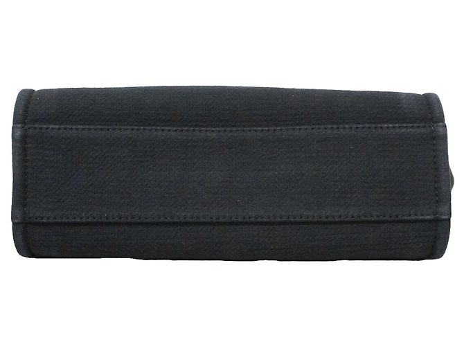 Chanel Deauville Shopper aus schwarzem Canvas - Ansicht 3