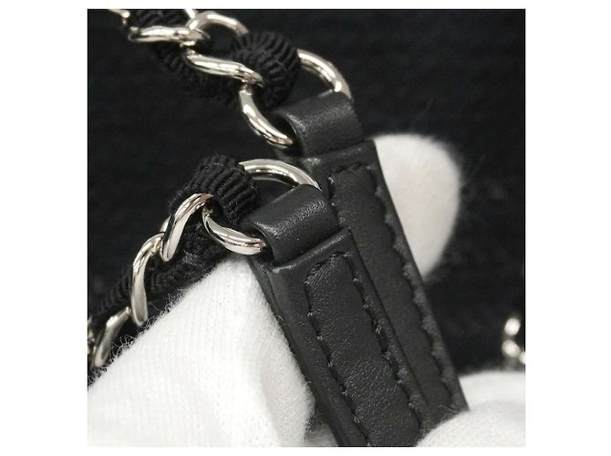 Chanel Deauville Shopper aus schwarzem Canvas - Ansicht 8