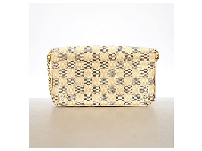Louis Vuitton Damier Azur Pochette Felicie Wallet Bianco - vista 11
