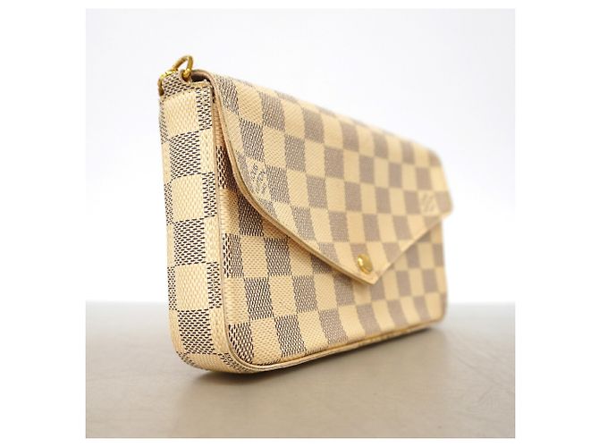 Louis Vuitton Damier Azur Pochette Felicie Wallet Bianco - vista 2