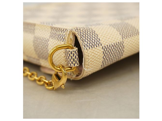 Louis Vuitton Damier Azur Pochette Felicie Wallet Bianco - vista 8