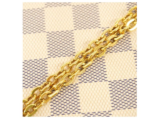 Louis Vuitton Damier Azur Pochette Felicie Wallet Bianco - vista 9
