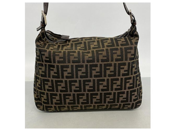 Fendi Zucca Schultertasche aus Nylon-Canvas Braun - Ansicht 11
